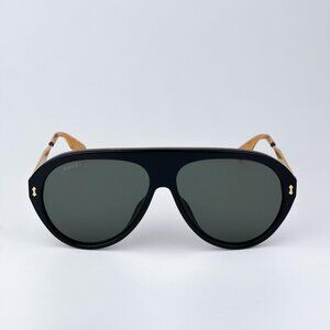 Gucci Women BRAND NEW Sunglasses Black Gold Havana Grey Aviator GG1515S 001